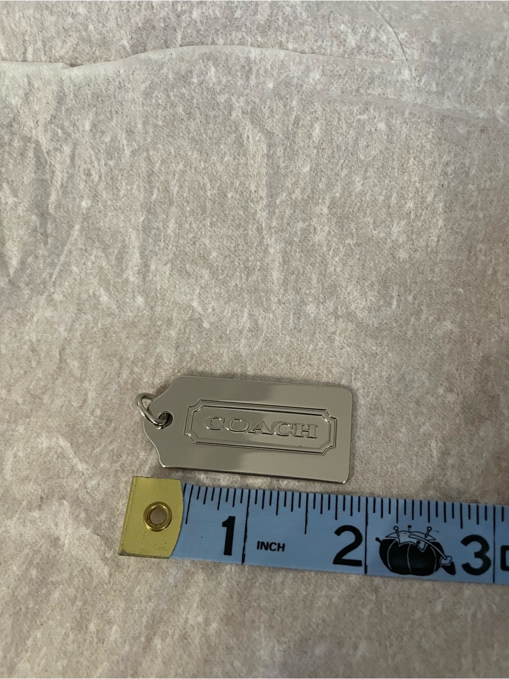 COACH Silver Metal Tag Keychain Charm - Picture 5 of 5